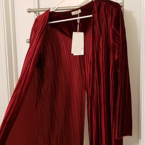 Long Burgundy Velvet Coat